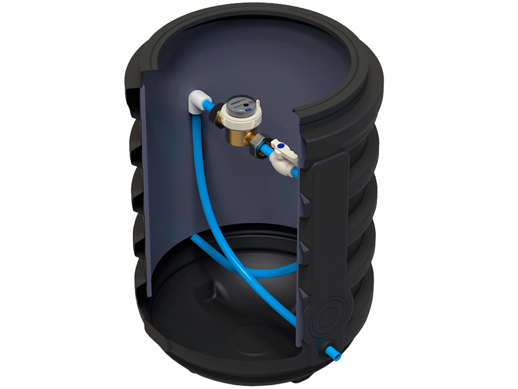 Camin pentru vane și robinete D560mm, H480mm, din polietilena, dotat cu capac si 2 garnituri