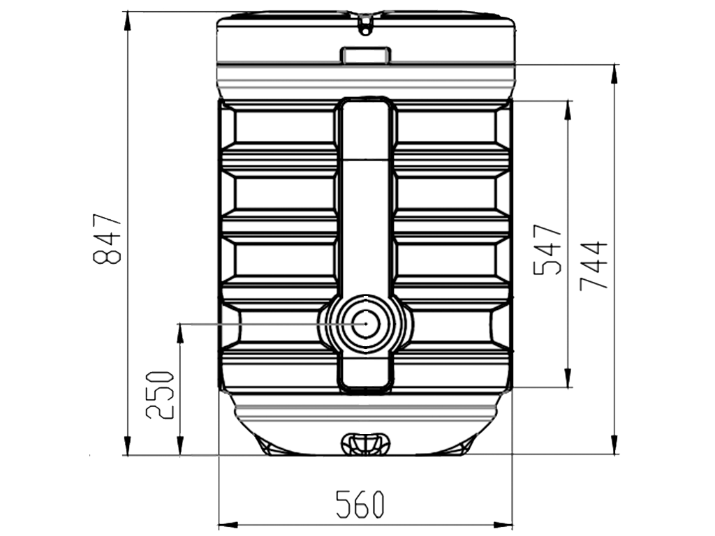 Camin apometru D560 H850 cu capac, fabricat din polietilena