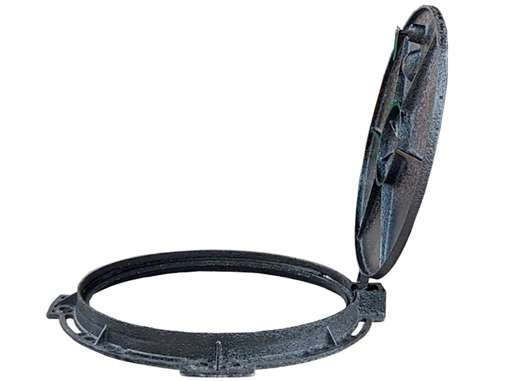 Люк чугунный канализационный с запорным устройством, класс нагрузки В125 (780х600х65 мм)