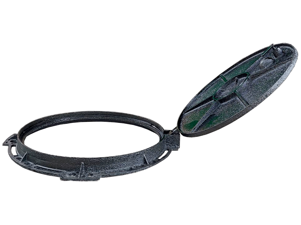 Люк чугунный канализационный с запорным устройством, класс нагрузки В125 (780х600х65 мм)