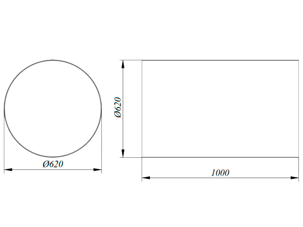 Extensie gură de acces D620mm L=1000mm cu mufa, din poliesteri armați cu fibră de sticlă