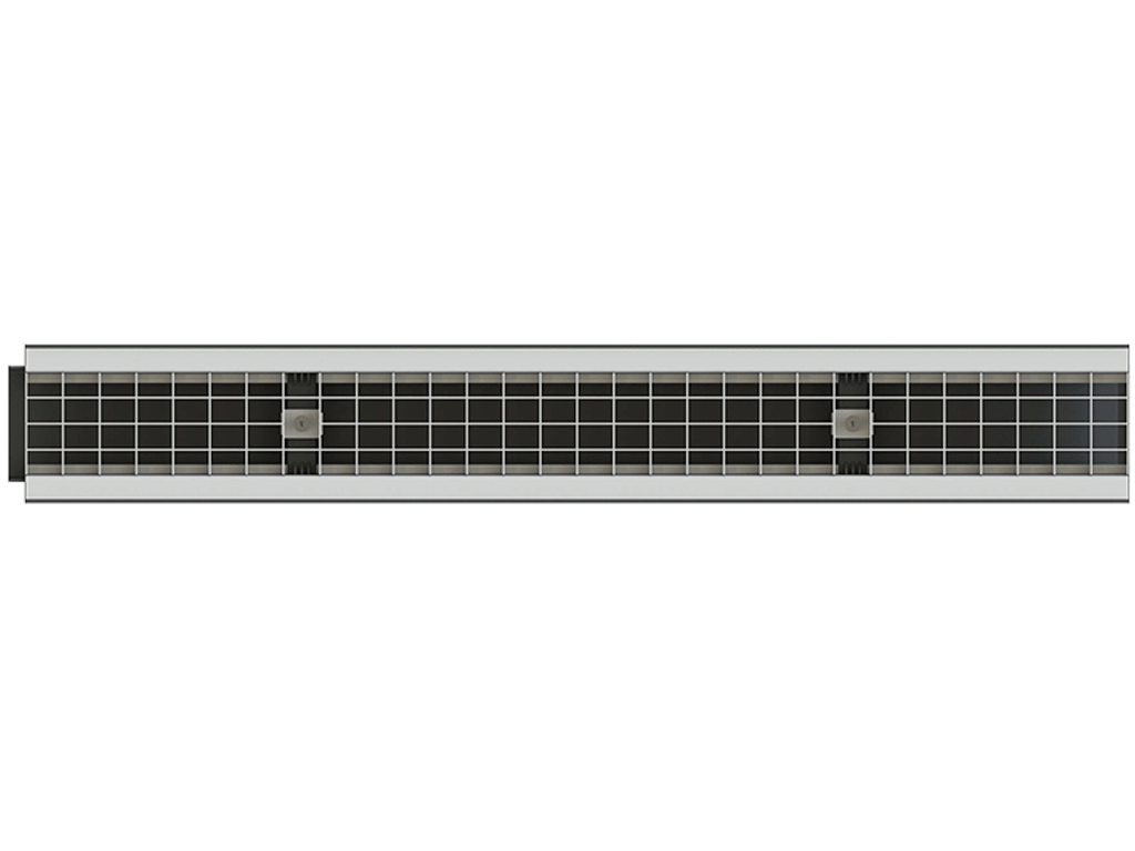 Лоток водоотводный POLYMAX BASIC DN100 H155 с решеткой стальной оцинкованной, нагрузкой до 3 тонн (1000x160x155)