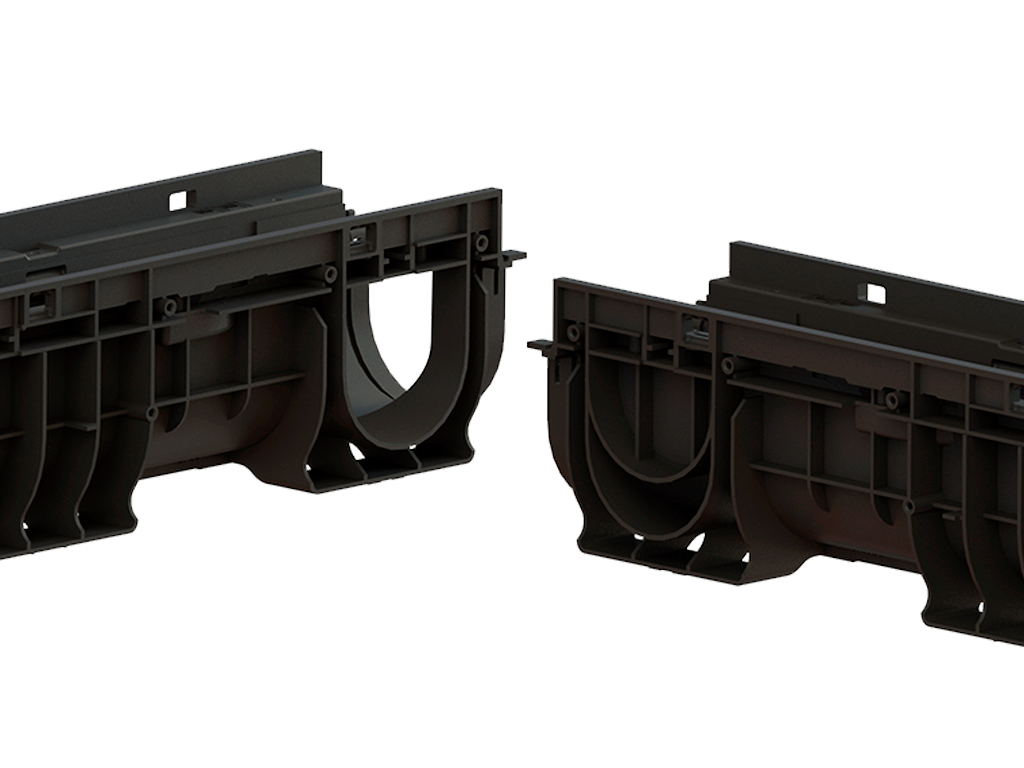 Rigola POLYMAX BASIC DN100 H155 cu gratar metalic zincat, clasa de sarcini pina la 3 tone (1000x160x155)