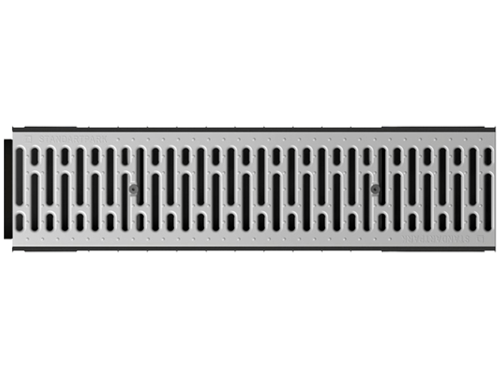 Лоток водоотводный пластиковый BASE DN200 H200 с решеткой щелевой стальной оцинкованной A15