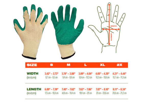 Перчатки трикотажные с односторонним покрытием ПВХ, размер 9/(2X)