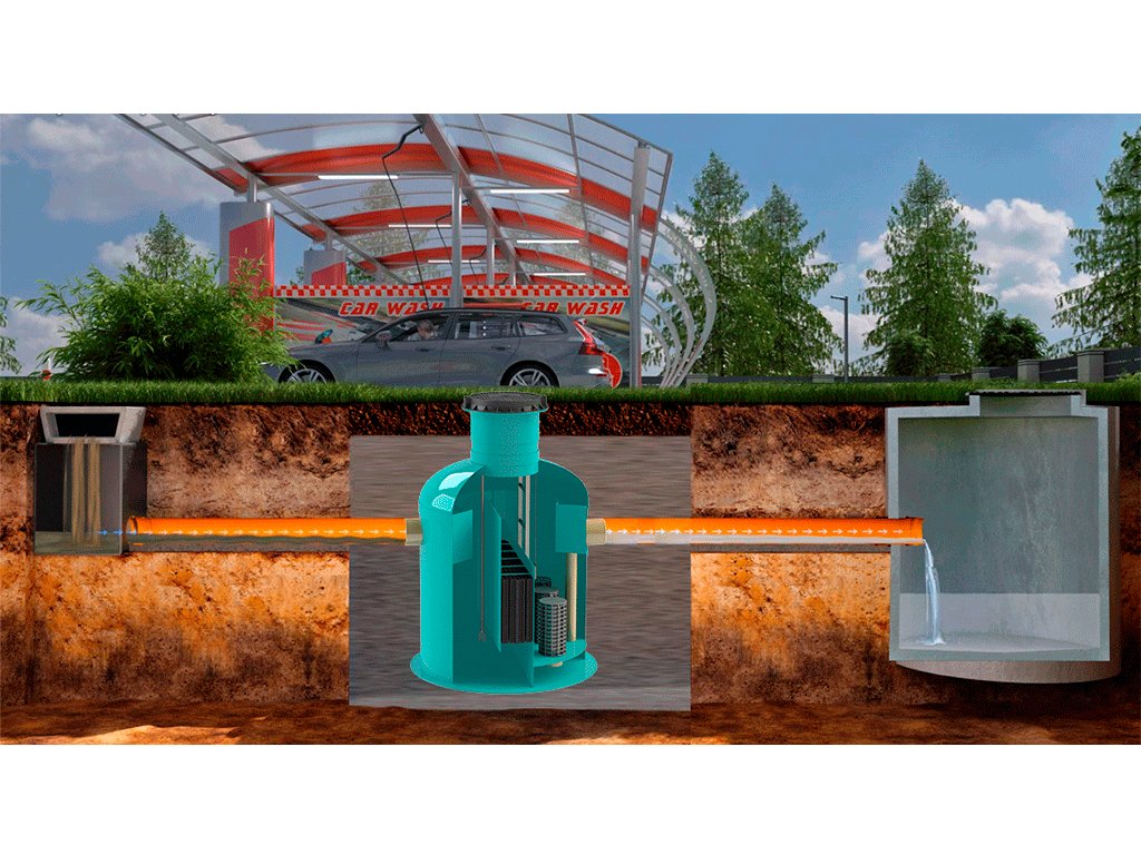 Сепаратор нефтепродуктов и взвешенных веществ Vodaland OilPro700-25/125, производительность Q=25,0л/с, с внутренним байпасом Q=125,0л/с