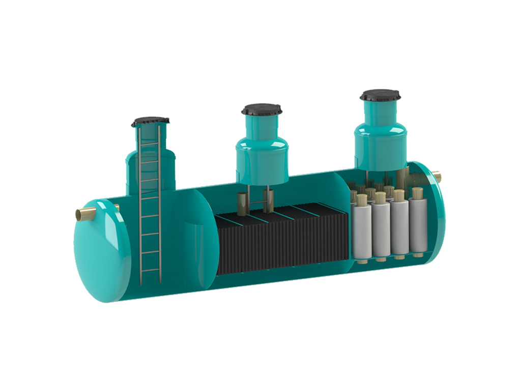 Separator de hidrocarburi si materii in suspensie VODALAND OilAbsorbH700-20, debit Q=20,0 l/s, pozitionare orizontala