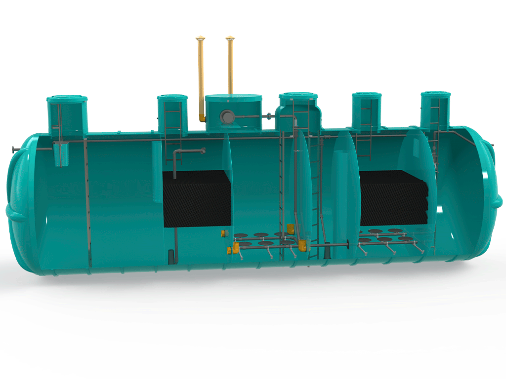 Statie de epurare biologica VODALAND pentru ape uzate menajere, Organic ProCAS-20, debit 20,0m3/24ore