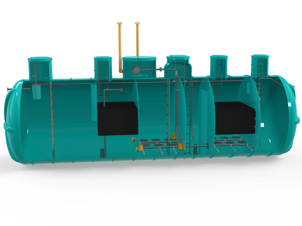 Statie de epurare biologica VODALAND pentru ape uzate menajere, Organic ProCAS-45, debit 45,0m3/24ore