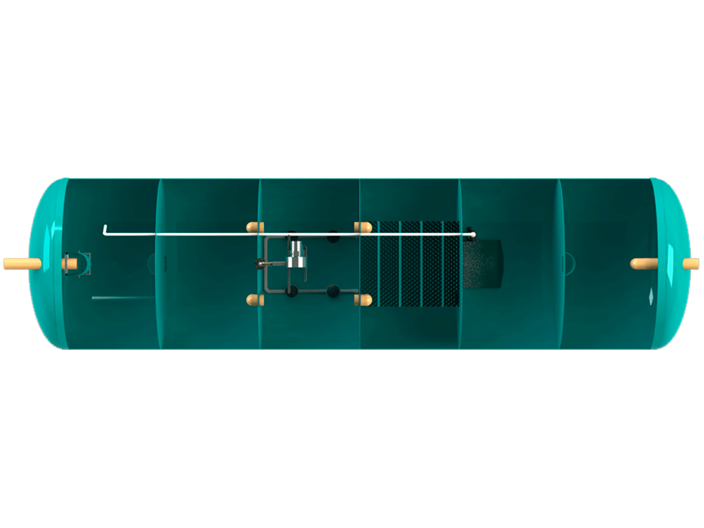 Statie de epurare biologica VODALAND pentru ape uzate menajere, Organic ProCAS-70, debit 70,0m3/24ore