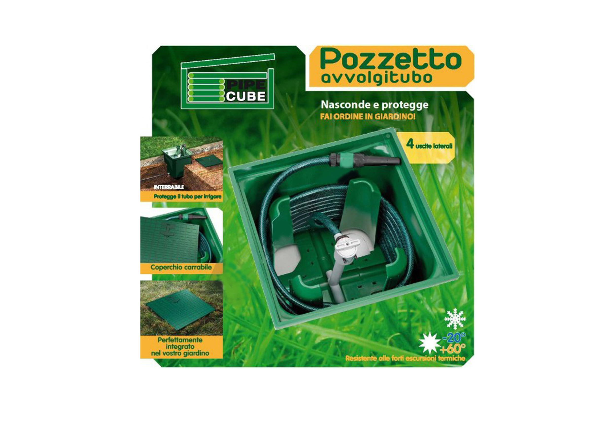 Поливочный бокс PIPE CUBE, для сада и огорода (400x400x356)