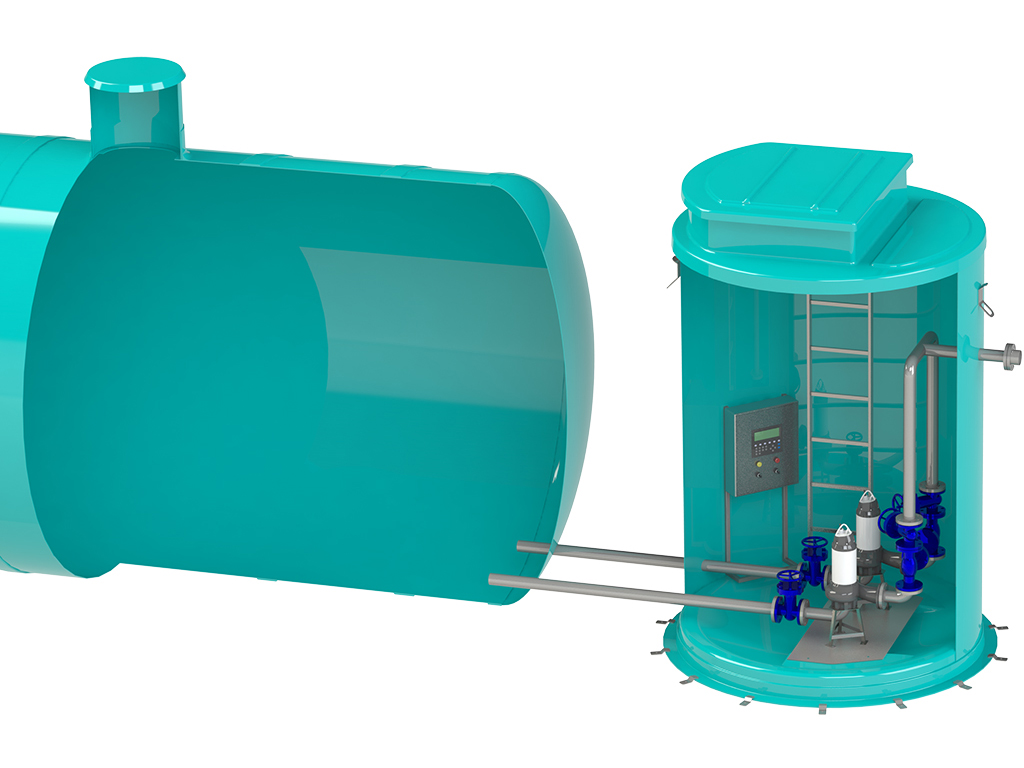 Stații de pompare a apelor uzate PumpLineS, cu instalarea „uscată” a pompelor