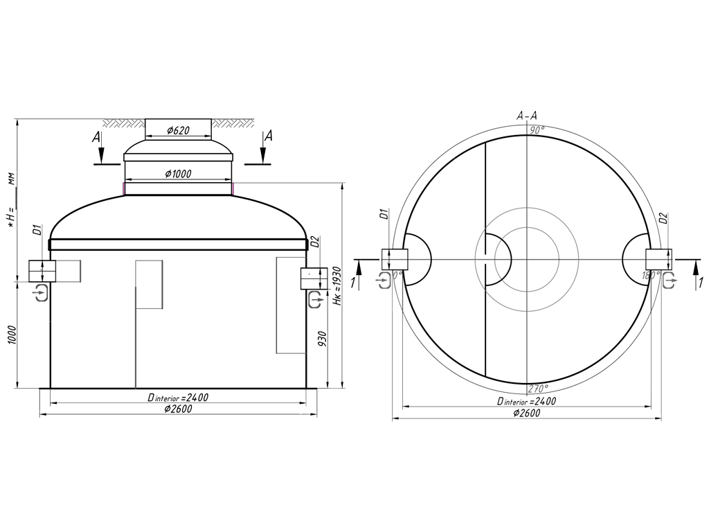 Сепаратор жира (жироуловитель) и взвешенных веществ VODALAND, GBase-12, с расходом Q=12.0 л/с