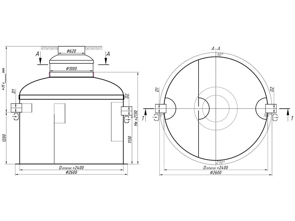 Сепаратор жира (жироуловитель) и взвешенных веществ VODALAND, GBase-15, с расходом Q=15.0 л/с