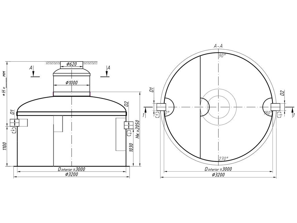 Сепаратор жира (жироуловитель) и взвешенных веществ VODALAND, GBase-20, с расходом Q=20.0 л/с