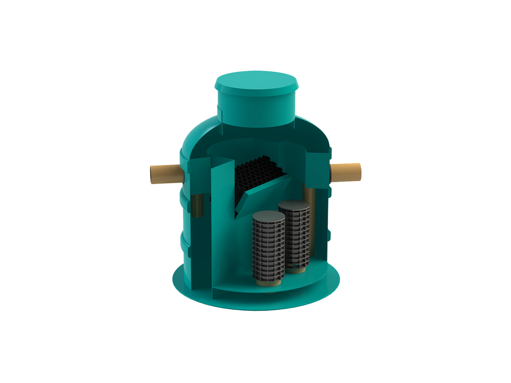 Separator de hidrocarburi și materii în suspensie Vodaland OilPro200-3/15, debit nominal Q=3,0 l/sec dotat cu ByPass interior debit 15,0 l/sec