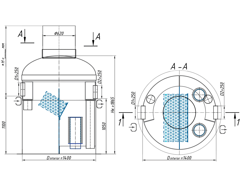 Separator de hidrocarburi si materii in suspensie VODALAND OilPro200-6, debit Q=6,0 l/s, cu ByPass interior (Q=30,0 l/s)