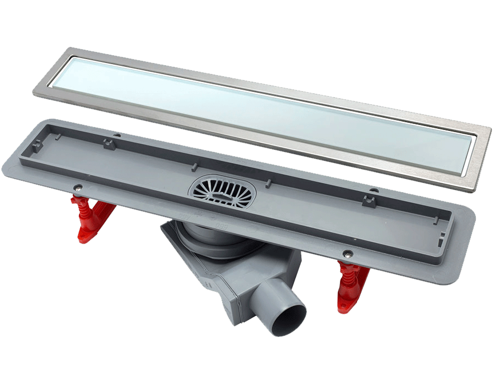 Rigola pentru duș cu gratar inox, Premium Line 450, (450x120x66-105mm)