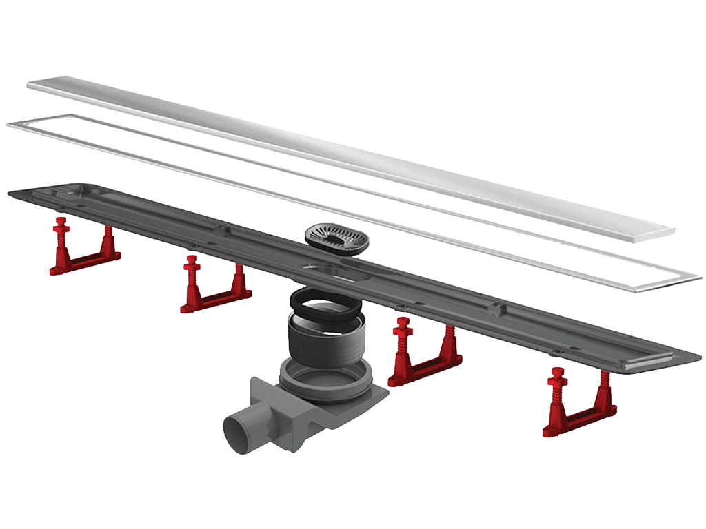 Rigola pentru duș cu gratar inox, Premium Line 550, (550x120x66-105mm)