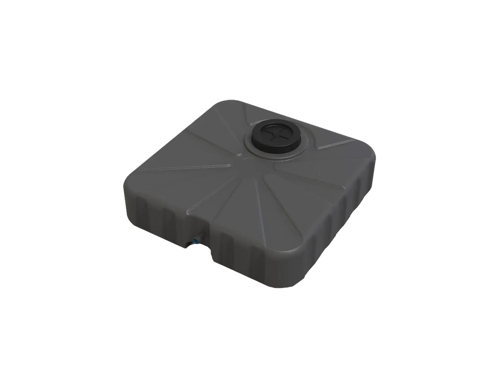 Rezervor PATRAT pentru dus de vara, cu volum W=75 litri, dotat cu para si robinet (600x600x245)