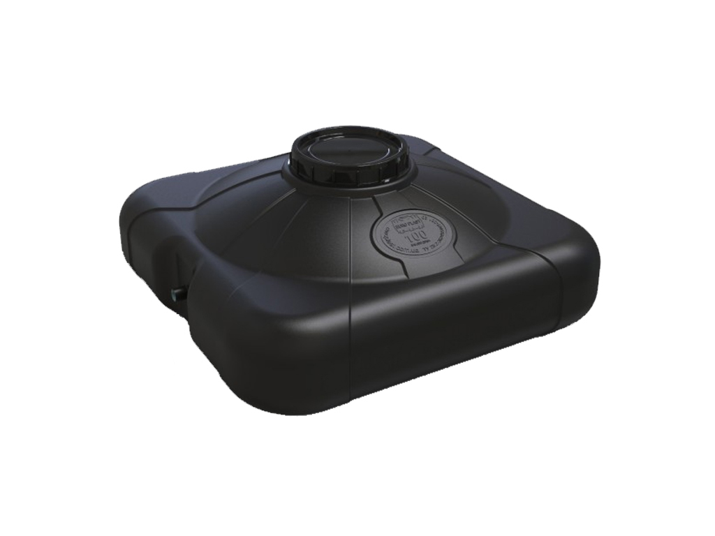 Rezervor PLAT pentru dus de vara, cu volum W=100 litri, dotat cu para si robinet (760x760x300)