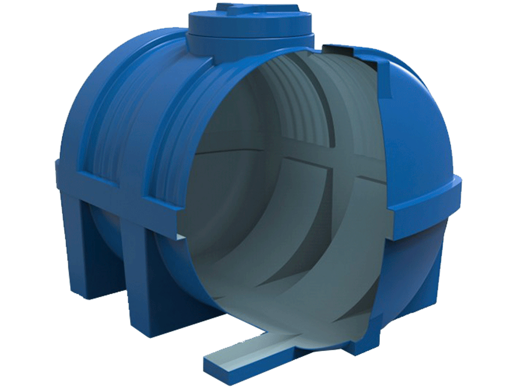 Rezervor din plastic, dublu strat, pentru apa potabila volum 1000 litri, orizontal (1400x1040x1050)