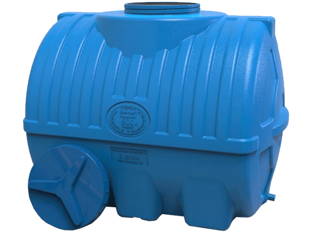 Rezervor din plastic, triplu strat, pentru apa potabila volum 500 litri, orizontal (1180x800x900mm) cu filet D=25mm