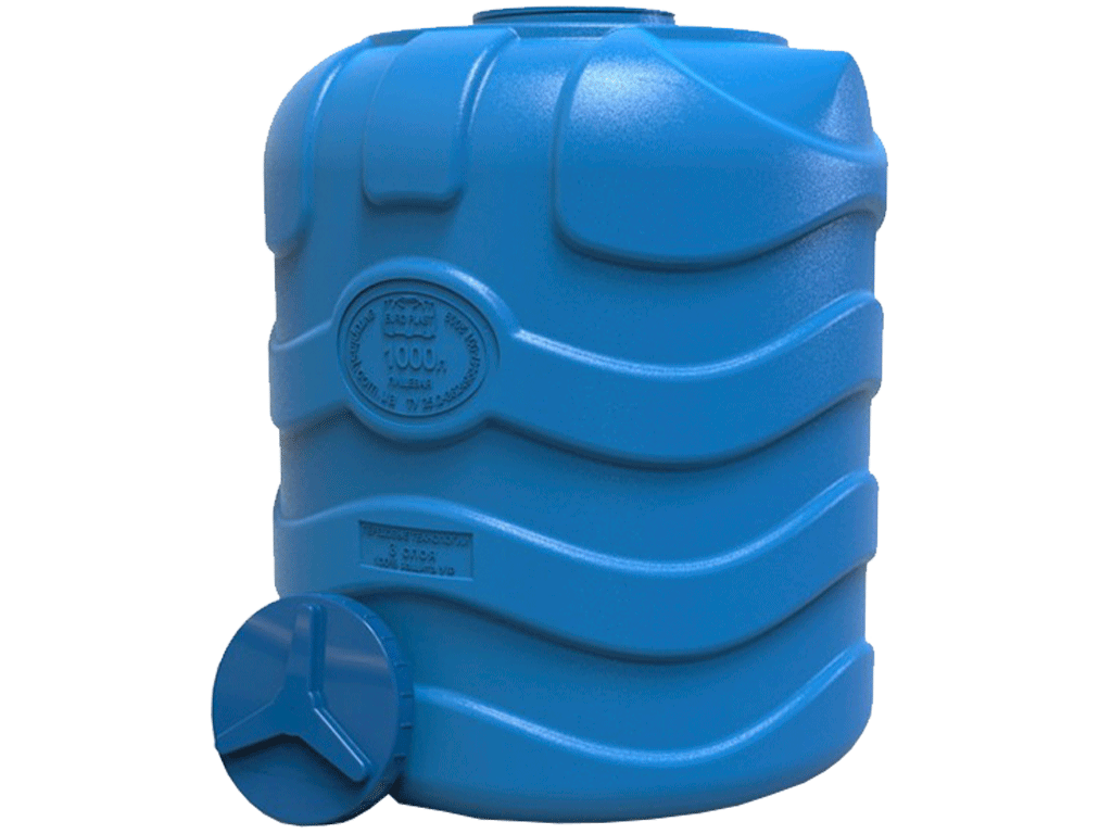 Rezervor din plastic, dublu strat, pentru apa potabila volum 1000 litri, vertical (D1100xH1280mm)