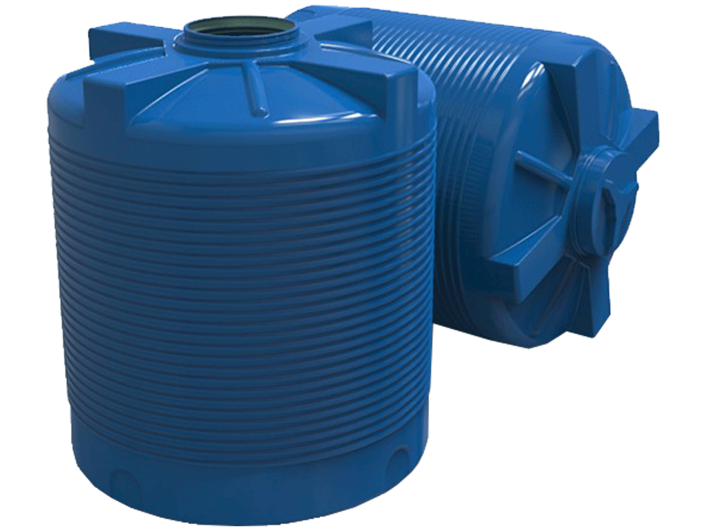 Rezervor din plastic, dublu strat, pentru apa potabila volum 2000 litri, vertical (D1350xH1600mm)