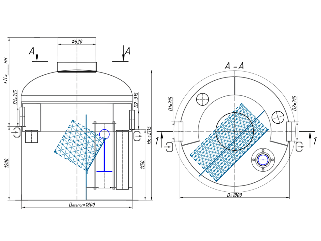 Separator de hidrocarburi și materii în suspensie Vodaland OilBase200-15/75, debit nominal Q=15,0 l/sec dotat cu ByPass interior debit 75,0 l/sec