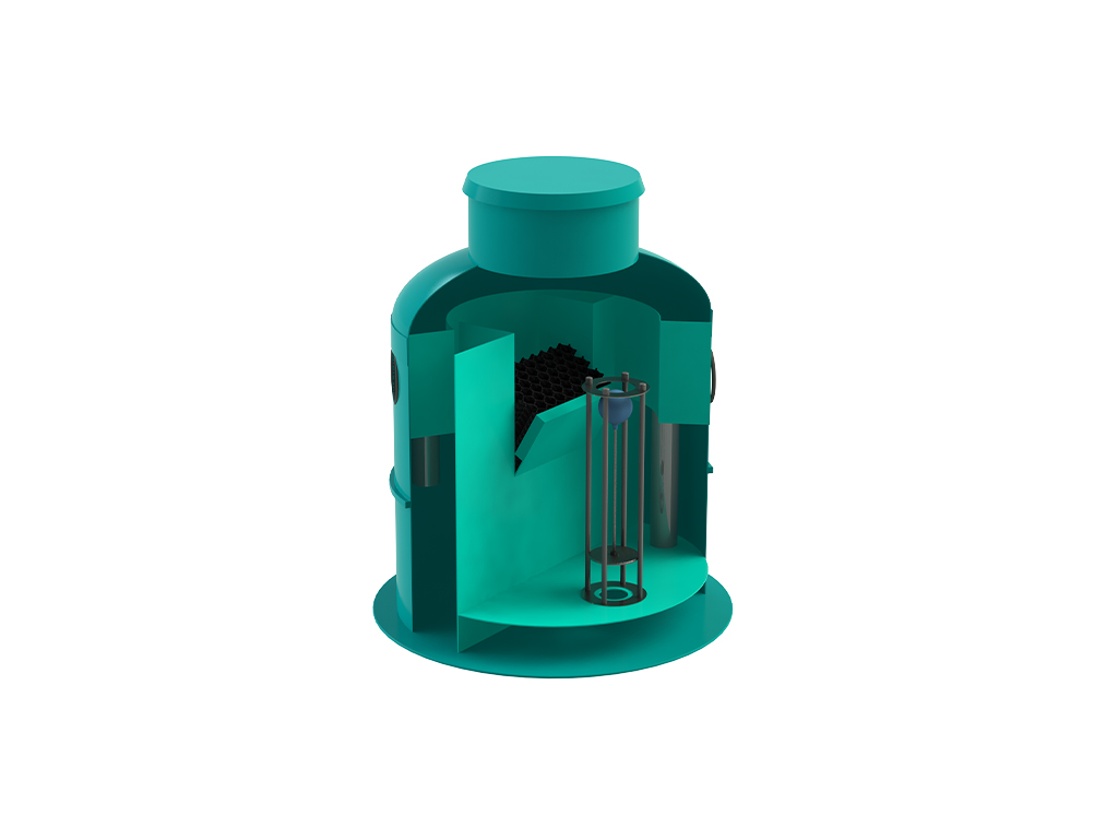 Separator de hidrocarburi și materii în suspensie Vodaland OilBase200-3/15, debit nominal Q=3,0 l/sec dotat cu ByPass interior debit 15,0 l/sec