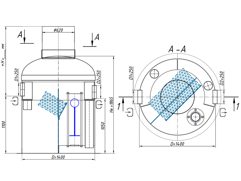 Separator de hidrocarburi și materii în suspensie Vodaland OilBase200-6/30, debit nominal Q=6,0 l/sec dotat cu ByPass interior debit 30,0 l/sec