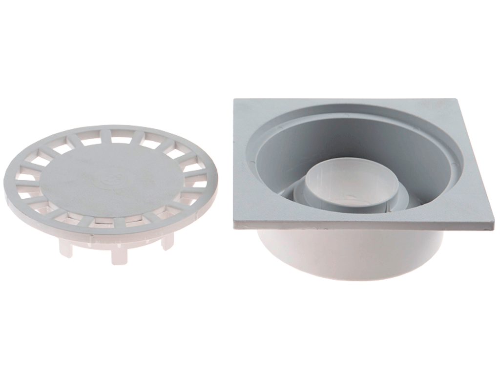 Trap pentru baie PP cu gratar PP 150x150x60mm, cu iesire verticala D=40/50/63mm