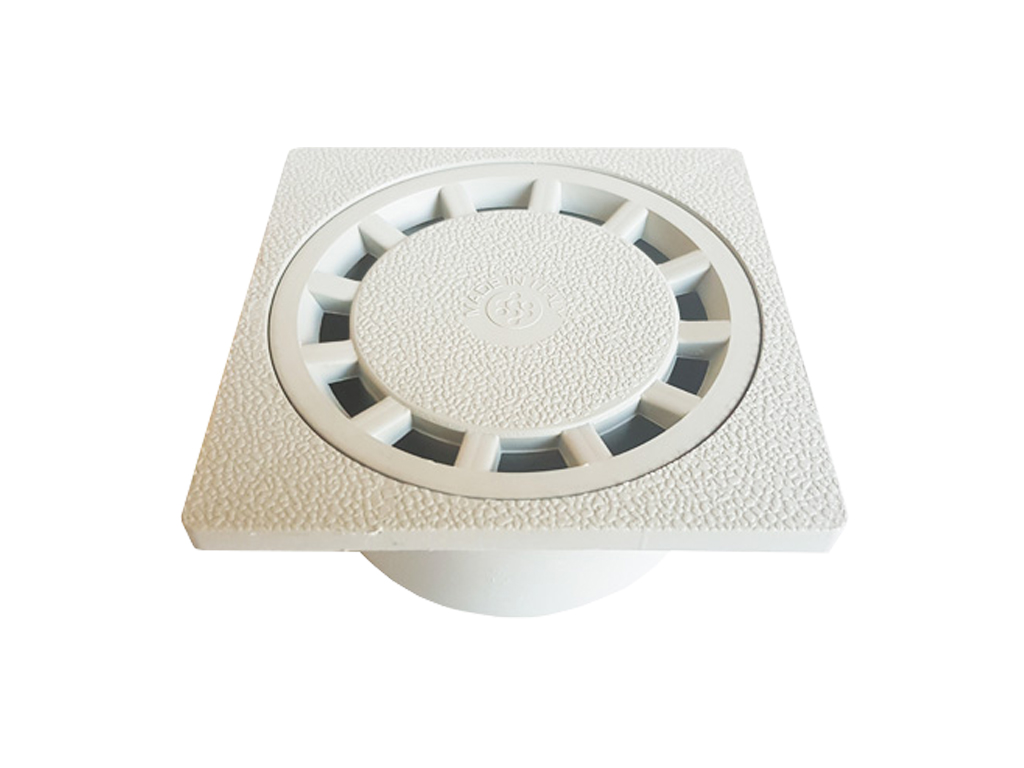 Trap pentru baie PP cu gratar PP 200x200x70mm, cu iesire verticala D=80/100/110mm