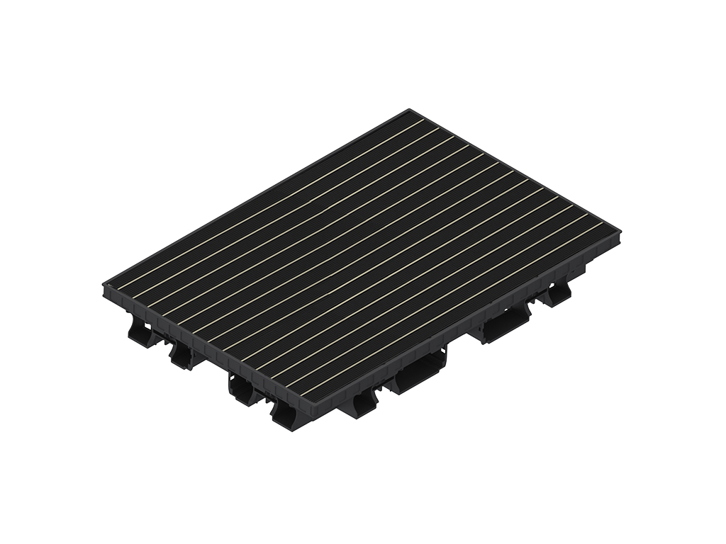 Придверная решетка с поддоном STEP, ''CITY'' РЕЗИНА + СКРЕБОК (600x400x70mm)