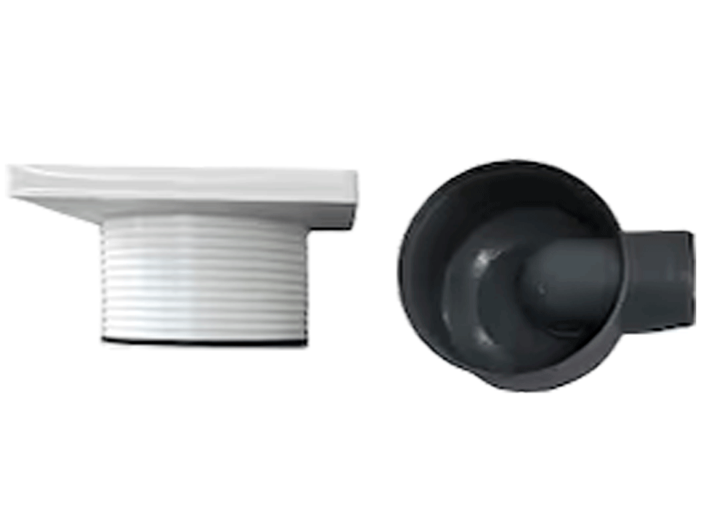 Трап для душа ПП с решеткой нержавеющей  H=90-120mm, с горизонтальным выходом D=50mm.