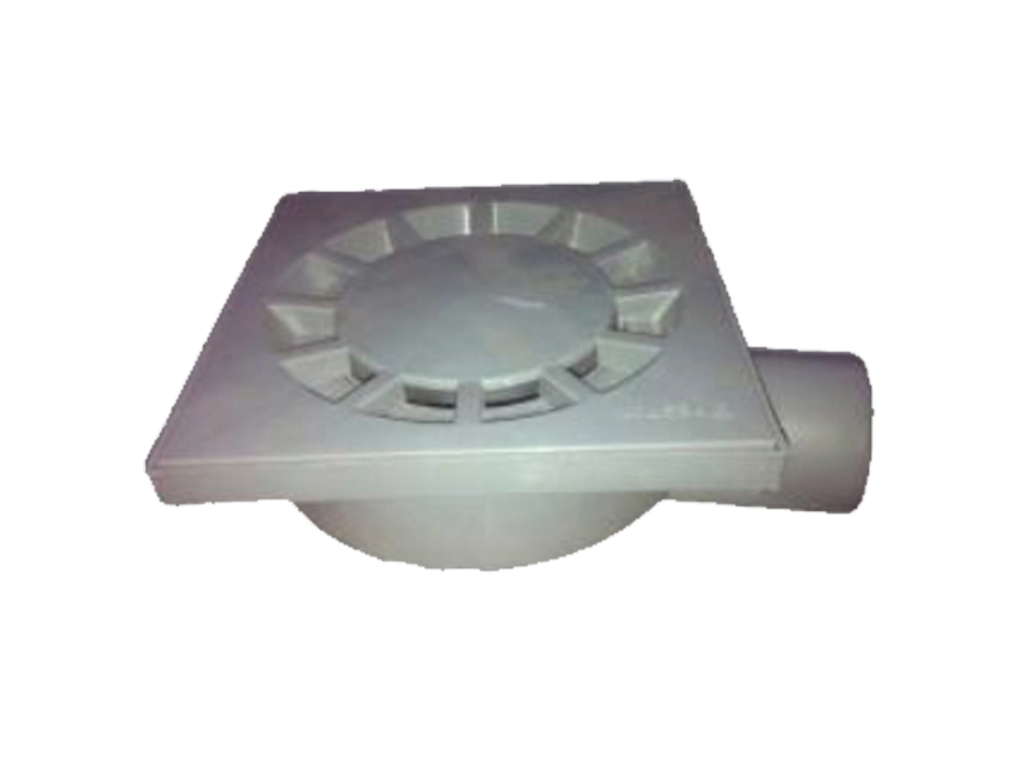 Трап для душа ПП с решеткой ПП 150х150х70 с горизонтальным (360 градусов) выходом D=50mm.