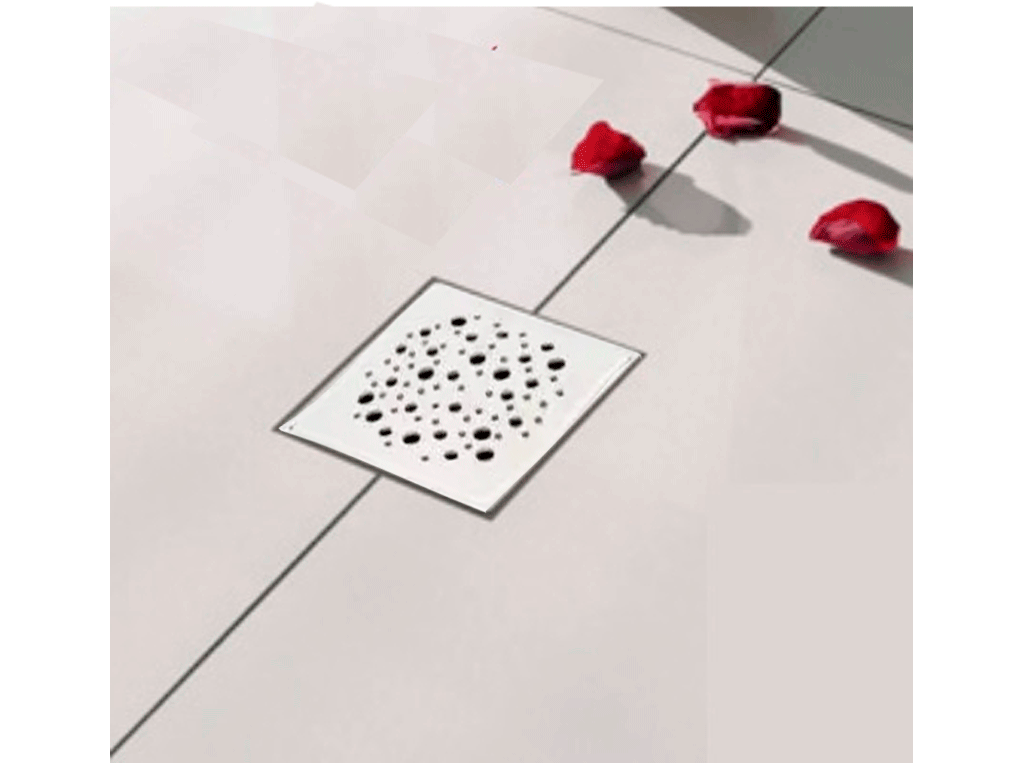 Трап для душа ПП с решеткой нержавеющей Aqua 120x120x120 H=80-120mm с горизонтальным выходом D=50mm.