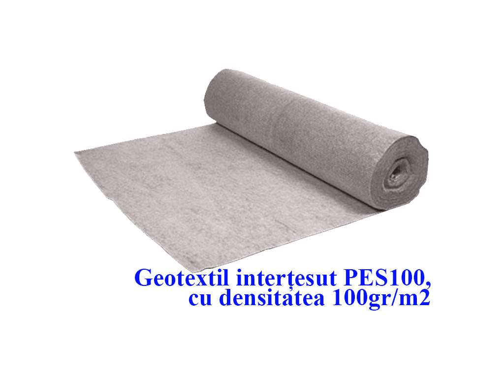 Geotextil interțesut TERAFORT PES100, densitatea 100gr/m2 (rola 2x50m)