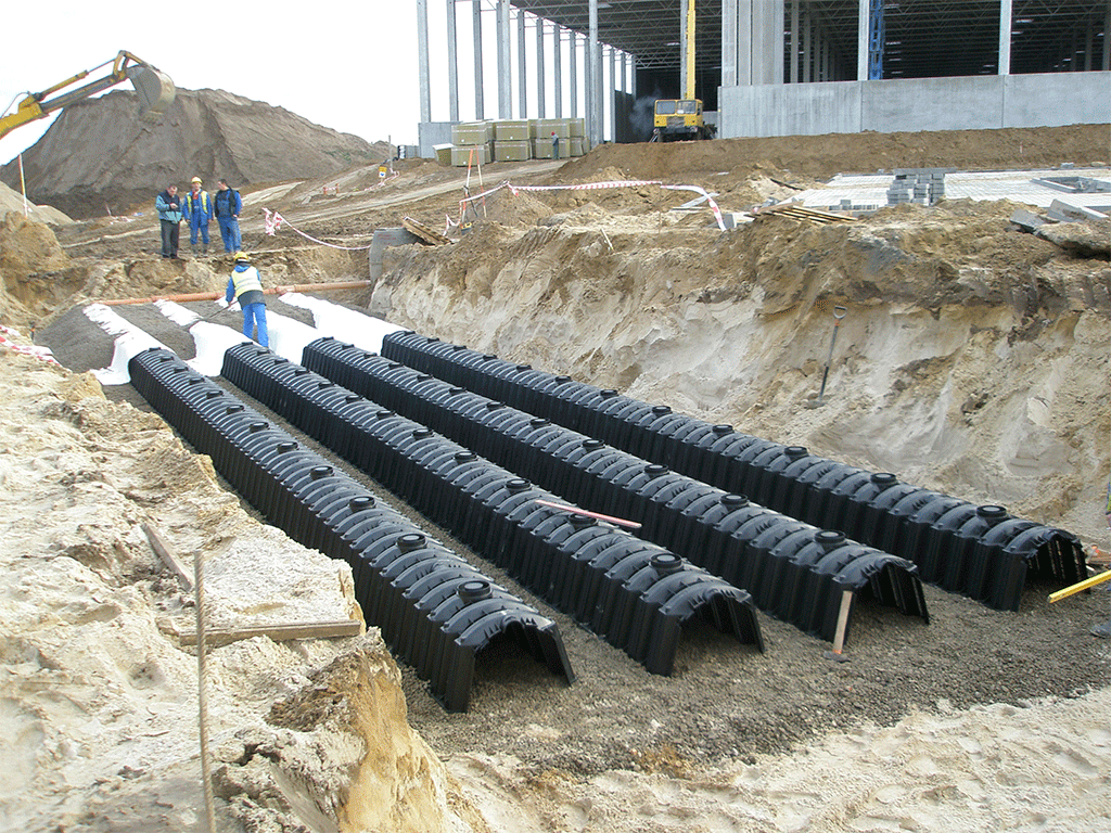 Tunel de drenaj DS-300 (1160x800x510) cu volum W=300l dotat cu set din 2 placi de capat