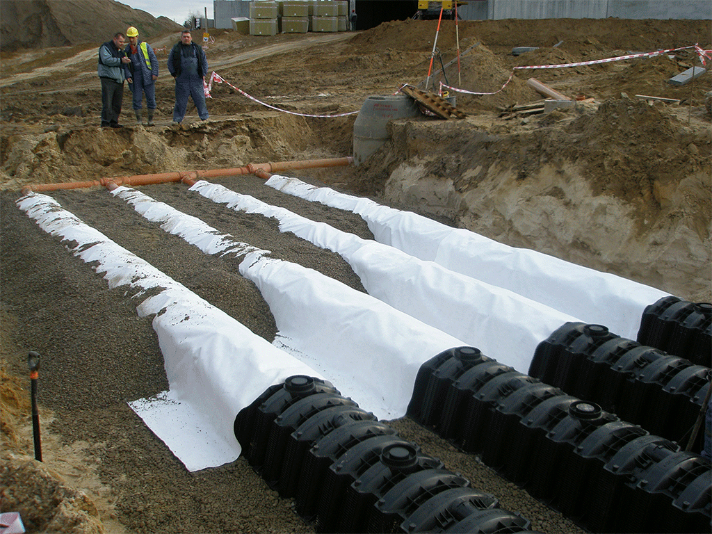 Tunel de drenaj DS-300 (1160x800x510) cu volum W=300l dotat cu set din 2 placi de capat