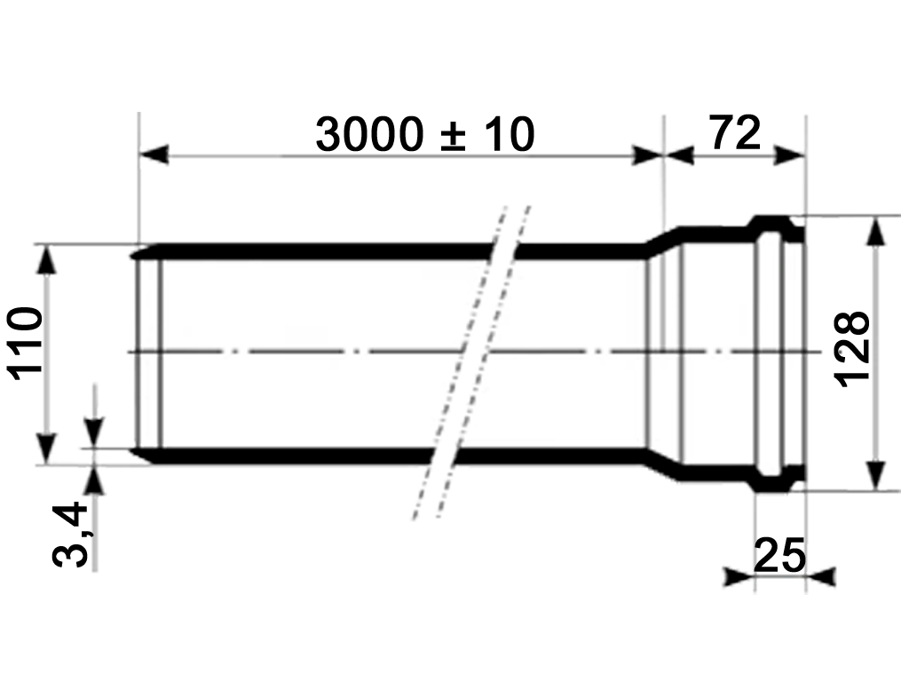 Труба ПП шумопоглощающая Ultra dB D110мм длиной l=3000мм, многослойная, для внутренней канализации