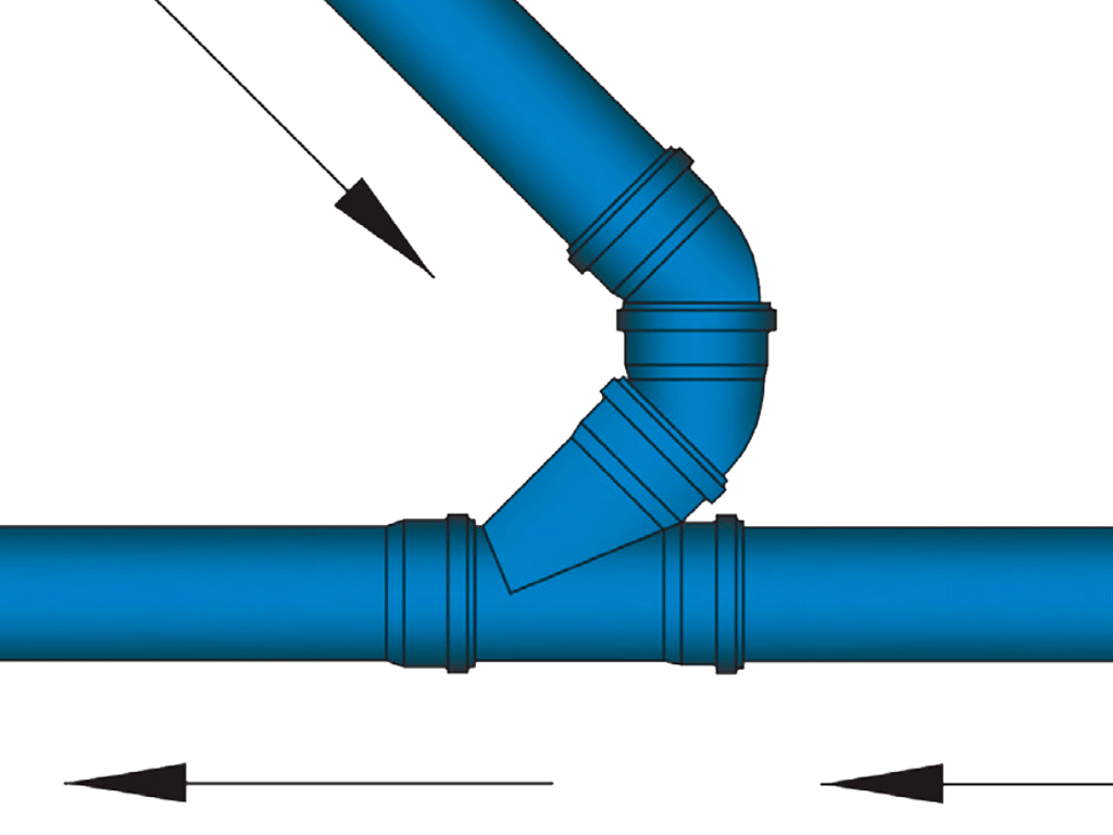 Отвод, ПП, D110мм, на 67 градусов, шумопоглощающий, для труб D110 использованных в внутренней канализации