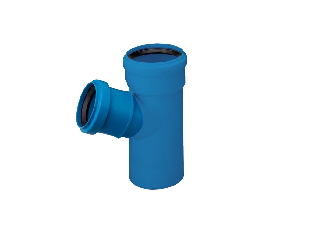 Тройник, ПП, D110x75мм, на 67 градусов, шумопоглощающий, для труб D110 и D75 использованных в внутренней канализации