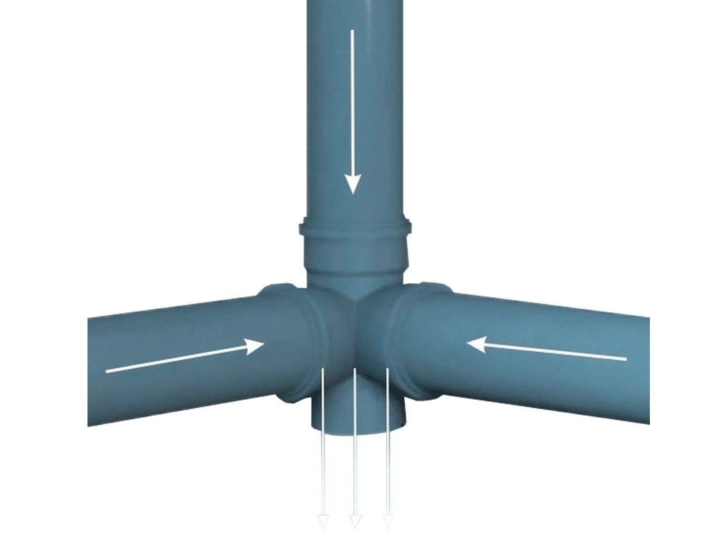 Крестовина угловая, ПП, D110x110мм, на 67 градусов, шумопоглощающая, для труб D110 использованных в внутренней канализации