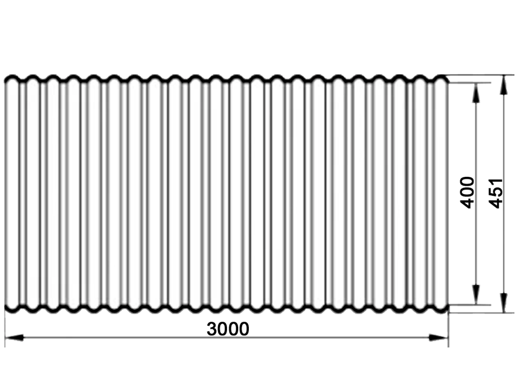 Teava gofrata DN400mm H=3000mm, suprainaltare pentru baza camin canalizare D425