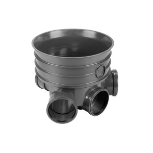 Ревизионный колодец (кинета) из ПП D425мм, с 3 входами + 1 выходом D160мм