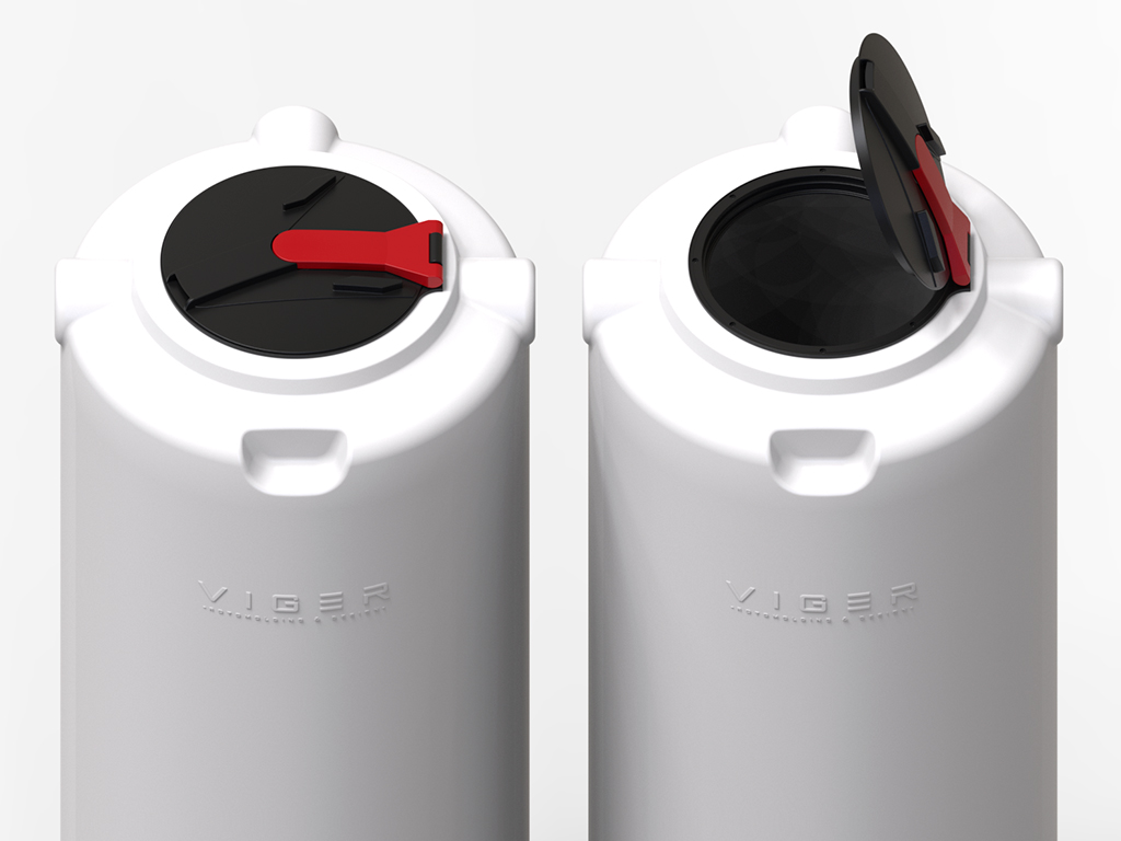 Rezervor vertical pentru apă potabilă volum 1000 litri, culoare albă, din polietilena MDPE (D=790mm; H=2344mm)