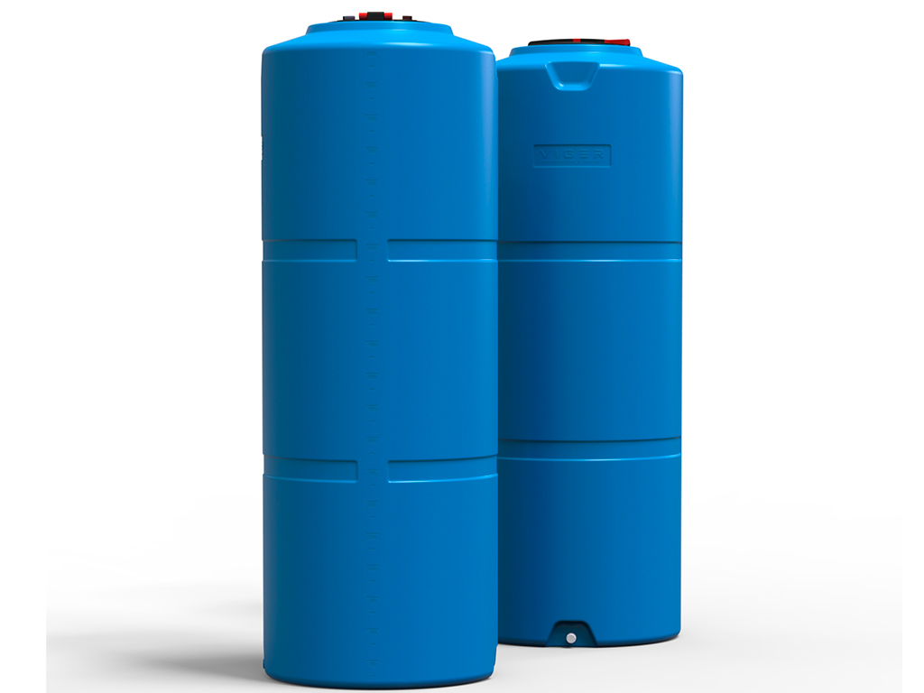 Rezervor vertical pentru apă potabilă volum 2000 litri, culoare albastră, din polietilenă MDPE (D=1000mm; H=2795mm)