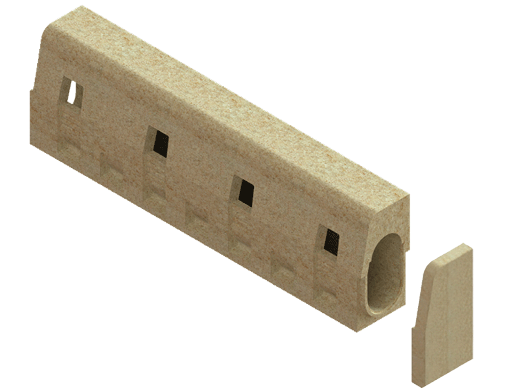 Заглушка для полимербетонного Бордюра Mono DN100 H300 полимербетонная конечная